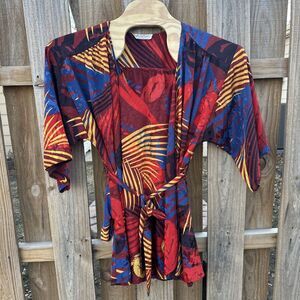 Lindsey Roscoe‎ for Farr West Abstract Camisole Nightgown & Robe Set Size Medium